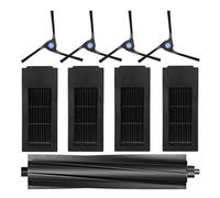 LatoYard Juego de cepillo de rodillo principal y filtro para Ecovacs Deebot X2 OMNI Combo Pro, incluye 4 cepillos laterales y 4 filtros HEPA, piezas de mantenimiento reutilizables para aspiradoras