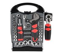 LatoYard Juego de llaves de trinquete con destornillador de broca y varilla de extensión para uso doméstico automotriz, kit de herramientas de 45 piezas