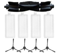 LatoYard Kit de 5 cepillos para aspiradora robot EZVIZ RE4 RE4 Plus RE5 RE5 Plus, 1 cepillo principal + 4 cepillos laterales, nailon resistente e instalación sin herramientas