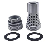 LatoYard Kit de adaptador de filtro de arena para piscina Intex 4K8001 con conectores largos y cortos, para junta plana y junta tórica para conectar manguera de 40 mm a puerto de 1.5 pulgadas