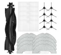 LatoYard Kit de filtro de cepillo lateral principal y paño de fregona compatible con aspiradoras robot Cleanova W7 W11 W15 y Vexilar W7 W9 W11 W15
