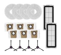 LatoYard Kit de filtro de repuesto, paño de fregona, bolsa de polvo y cepillo lateral para Airbot L50 Master, para JONR P20 PRO, T5 PRO, 1 juego (2 filtros, 4 paños de fregona, 6 bolsas de polvo, 4