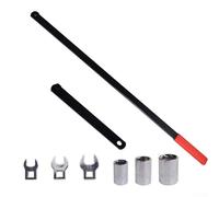 LatoYard Kit de herramientas de tensor de correa serpentina de accionamiento cuadrado de 3/8 pulgadas para ajustar la polea tensora con llaves de pata de gallo de 13 a 15 mm, color plateado rojo y