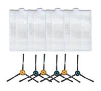 LatoYard Kit de repuesto con cepillos laterales y filtros para aspiradora Midea M6 VCR21LDSW, piezas de nailon de plástico de alto rendimiento, negro y blanco (A)