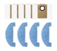 LatoYard Kit de repuesto para robot aspirador Midea VCR11, VCR11W, VCR11B, VCR MI6BK y MI6WH, 4 paños de microfibra y 5 bolsas para el polvo, diseño resistente y sin obstrucciones