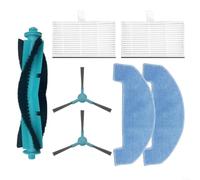 LatoYard Kit de repuesto para robot aspirador Midea VCR11, VCR11W, VCR11B y MI6BK, cepillo principal, cepillos laterales, filtros y paños de microfibra (A)