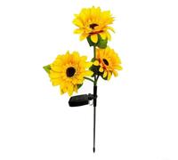 LatoYard Luces LED realistas de flores solares de tulipán con 3 cabezales, lámpara de estaca de jardín resistente a la intemperie para decoración de caminos, balcones, patios (B)