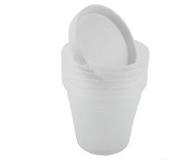 LatoYard Macetas transparentes para orquídeas con platillos a juego, paquete de 6 para jardinería en interiores y exteriores, diseño de plástico transparente para un fácil control de las raíces y un