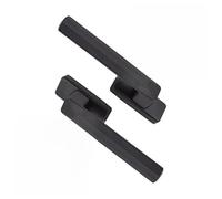 LatoYard Manija de ventana con cerradura para ventanas de aluminio, mango cuadrado de aleación de puente roto con oxidación gris estrella diamante, par negro esmerilado