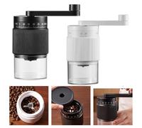 LatoYard Molinillo de café de mano con rebabas de material sintético avanzado, molinillo manual de 35 ajustes, café recién molido, portátil de viaje, color blanco