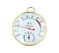 LatoYard Monitor de temperatura y humedad para sauna, medición de 10-120 grados con elegante cara de cristal, spa doméstico y comercial