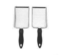 LatoYard Pala de jardinería con mango ergonómico, para acero inoxidable y ABS, separador de arena y roca, color negro plateado, 2 unidades