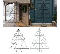 LatoYard Paquete de 2 soportes de hierro para árbol de Navidad de 33 x 25,4 | 2 marcos de hierro de metal con contorno de árbol de Navidad de 33 x 25,4 cm para decoración de puerta, ventana y pared