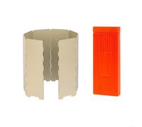 LatoYard Parabrisas de estufa de camping hecho de aluminio, viento para estufas de butano, deflector portátil con caja de almacenamiento