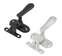 LatoYard Pestillo de acero inoxidable para hebilla de puerta de madera, cerradura antirrobo resistente con chapado en cromo, S: 50 x 51 mm/L: 50 x 62 mm, plateado/negro