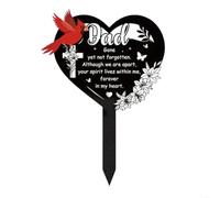 LatoYard Placa conmemorativa de corazón para padre, letrero impermeable para tumbas, 8.3 x 11.8 pulgadas, decoración de estaca para cementerio (papá)