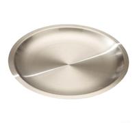 LatoYard Plato redondo de acero inoxidable de 30 cm, diseño inoxidable (30 | Acero 304 inoxidable, diseño de borde ancho, sostiene filetes y postres, apto para lavavajillas, brillo duradero