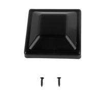 LatoYard Resistente a la intemperie para poste de valla de plástico de 4 x 4 pulgadas, cubierta de material de polipropileno negro, postes de madera para exteriores, kit de instalación simple incluido