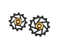 LatoYard Rueda jockey de desviador trasero 12T+14T con rodamientos de cerámica para ejes SRAM, polea ancha estrecha para bicicletas de 9, 10, 11 velocidades, repuesto de resina ligera, color azul