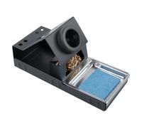 LatoYard Soporte de soldador resistente al calor con esponja de limpieza y lana de latón, base de metal resistente, almacenamiento seguro, soporte portátil para aficionados