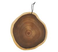 LatoYard Tabla de cortar de madera de acacia maciza, forma redonda irregular natural, 2,5 cm de grosor, bloque de cortar sin empalmes para cocina, preparación de alimentos y servir pan y fruta