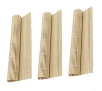 LatoYard Tapete de sushi estilo japonés de 23 cm para rollos caseros | Incluye 3 alfombrillas enrollables, tamaño de 23 x 23 cm, tejido de algodón apretado, evita que se aflojen, larga durabilidad