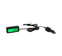 LatoYard Termómetro digital LCD de 12 V con indicador de temperatura interior y exterior para vehículos de 12 V, color negro