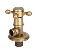 LatoYard Válvula angular de latón con acabado antiguo para baño y cocina, tapón de agua, óxido, paquete de 3
