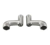 LatoYard Válvula de ángulo ajustable de acero inoxidable 304 para reemplazo de ducha, adaptador de rosca G1/2 para grifos montados en la pared, conector antioxidante, tono plateado, par