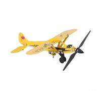LatoYard Veleta de avión hecha a mano, decoración de jardín de molino de viento de metal amarillo, paleta meteorológica para montaje en poste de valla de patio