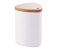 LATRAT 1 palillo de dientes de polipropileno con tapa de bambú para palillos de dientes para el hogar, cocina, cafetería, restaurante, bar, color blanco