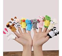 LATRAT 10 muñecos de los Dedos de los Animales, Juguetes de Animales pequeños de Peluche, para niños