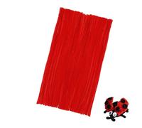 LATRAT 100 limpiadores de pipas de 30 cm, alambre de chenilla, multicolor, para manualidades, decoración (rojo)
