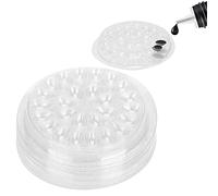 LATRAT 100 unids/set pestañas postizas pegamento titular, plástico transparente extensión de pestañas pegamento soporte almohadilla