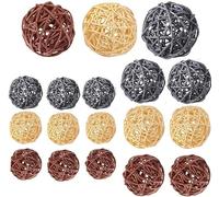 LATRAT 18 bolas decorativas de ratán, bolas decorativas de mimbre, bolas de ratán, bolas de boda, decoración de mesa, fiestas, decoración colgante, aromaterapia, aroma, conejo, pájaro, loro, juguete