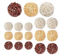 LATRAT 18 bolas decorativas de ratán, bolas decorativas de mimbre, bolas de ratán, bolas de boda, decoración de mesa para fiestas, aromaterapia, aromatizantes, conejos, pájaros, loros, juguetes para