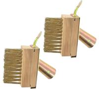 LATRAT 2 cepillos de jardín para limpieza de juntas, cepillo de acero, cerdas de metal y raspador contra malas hierbas sin mango, raspador para juntas