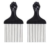 LATRAT 2 paquetes de peine de metal para el pelo, peluca de pelo trenzado, peine de cola de rata, peine de metal, púas de puño para el cabello, peineta para peinar el cabello