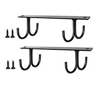 LATRAT 2 soportes para tazas, de metal, para debajo del armario, para tazas, tazas de café, jarras de cerveza, utensilios de cocina (negro)