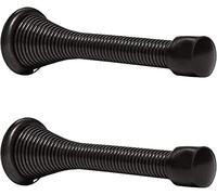 LATRAT 2 topes de puerta de 85 mm, con muelle de 85 mm, tope de puerta de metal con base y tornillo para protección de paredes y puertas