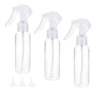 LATRAT 3 unidades de 200 ml y gratis 3 pequeños embudos de plástico transparente vacíos para el hogar y el jardín, pulverizador de flores, pulverizador de agua multifuncional