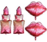 LATRAT 4 globos de aluminio con película de pintalabios, globos de labios, decoración para fiestas de cumpleaños, globos para bodas, fiestas, fiestas de San Valentín, fiestas de compromiso, decoración