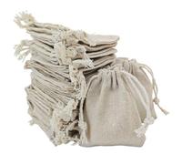 LATRAT 50 bolsas pequeñas/bolsa de algodón, bolsa de arpillera, bolsa de tela, cordón para joyas, bolsas de regalo (7 x 9 cm)