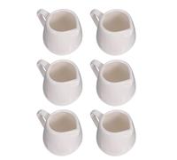 LATRAT 6 mini jarra para leche de cerámica blanca con mango - Pequeña crema para café, té, crema y salsa - 100 ml