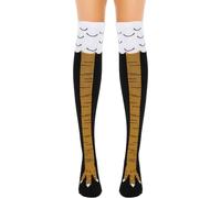 LATRAT Calcetines con patas de pollo loco divertido,Calcetines por encima de la rodilla Novedad creativa,Calcetines cálidos de invierno de dibujos animados, regalos divertidos accesorios de ropa,