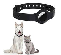 LATRAT Collar para Perro Gato Funda Airtag de Silicona Ajustable Anti-Pérdida Accesorios de Collar de Gato de Seguimiento GPS para Perros Pequeños de Tamaño Mediano, Mascotas (Negro)