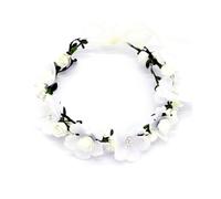 LATRAT Corona de flores, corona, simulación, diadema de corona, diadema para niñas, decoración, fiesta, festival, playa, trabajo, boda, accesorios, color blanco