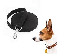 LATRAT Correa de entrenamiento para perro, 1,2 ~ 30 m, correa larga, para perros pequeños a grandes dimensiones (negro, 7 m x 1,5 cm (22 ft))
