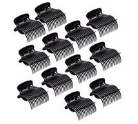 LATRAT Hot Roller Clips 12 Unidades Rizadores Clips Plástico Caliente Roller Clip Reemplazo Horquillas para el Cabello para Mujeres Niñas Hair Section Styling, Negro