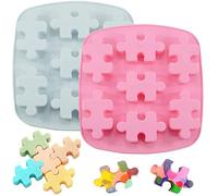 LATRAT Molde de resina para rompecabezas, 2 moldes de silicona antiadherentes, moldes para caramelos, molde de silicona, molde de jabón de silicona, gelatina, pastel de chocolate, herramientas para